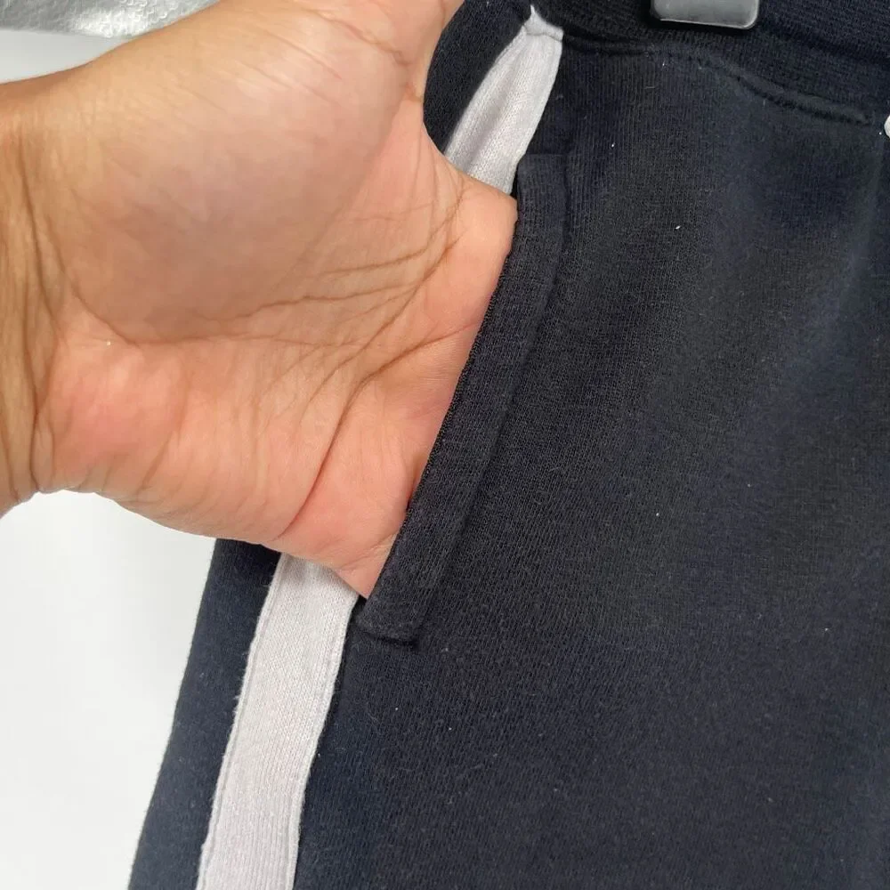 Nike Air Boys Fleece Sweat Shorts Size 6/7 Pull-On Cotton Blend Black